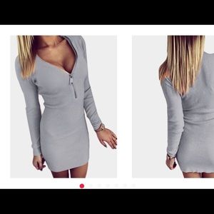 Light grey sweater dress
